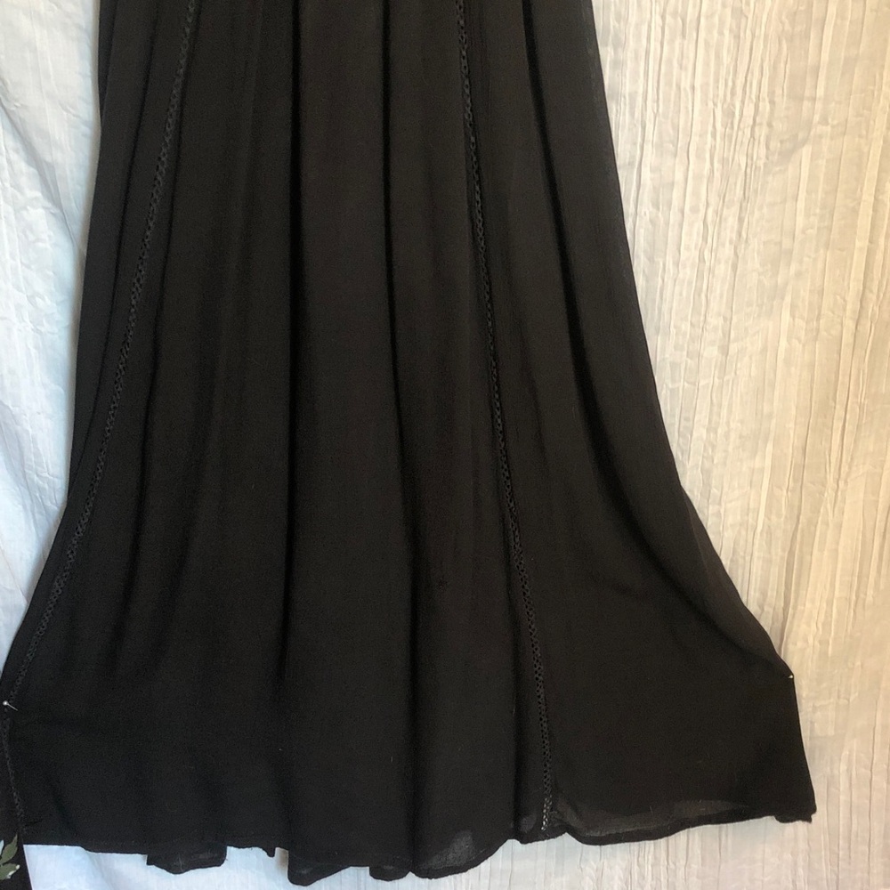 MOSSIMO & YOUNG USA size L black crinkle & floral maxi sun summer dresses - Picture 5 of 15